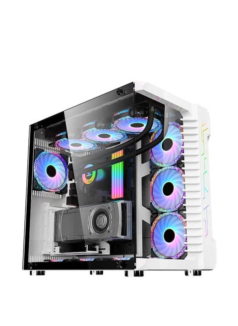 TrueNort Bruce III 4 pcs 120MM ARGB Fans with Controller Tempered Glass E-ATX Mid Tower Computer PC Case