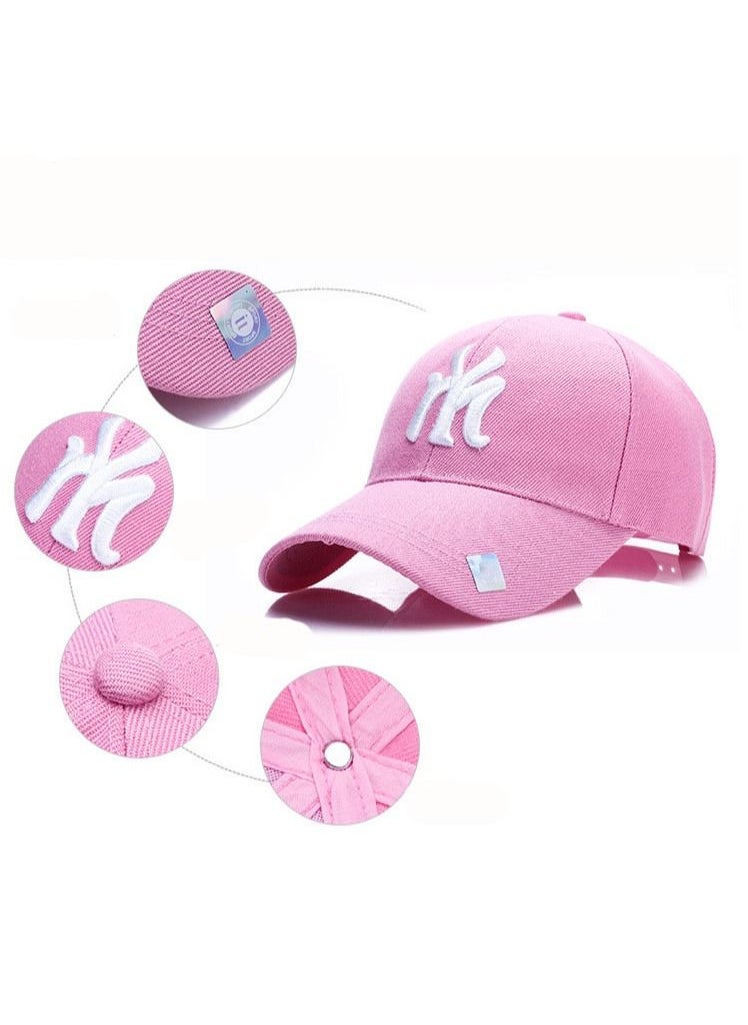 NIBEMINENT - NY Embroidery Hip Hop Snapback Cap Pink - Image 1