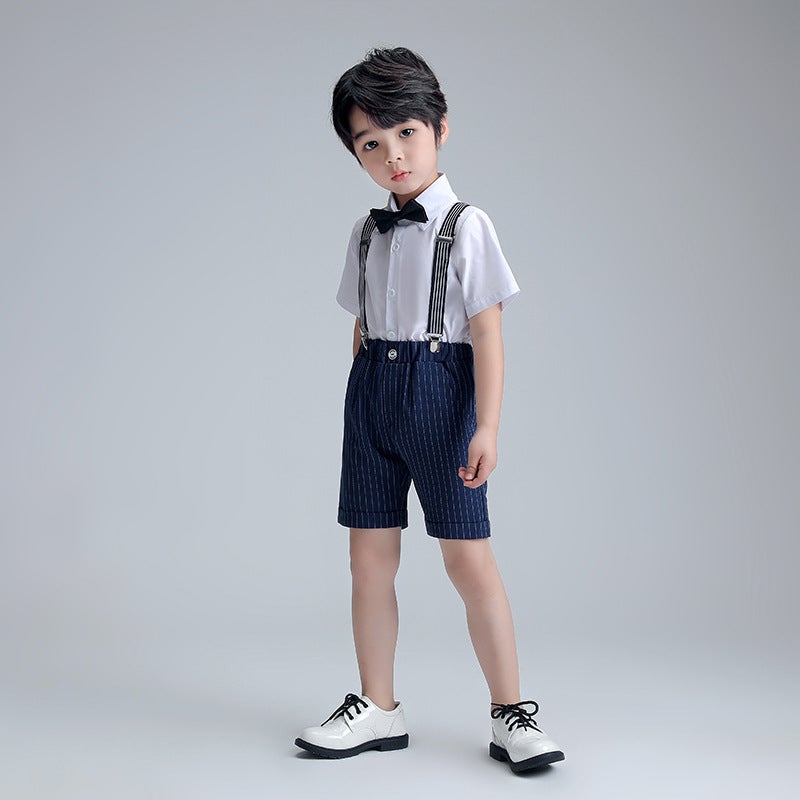 Children's Suit Spring and Summer New Boys' Strap Pants Suit Fashion Korean Dress Performance Competition Host Photography Clothing - Image 5