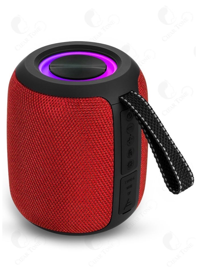 general Best Portable Bluetooth Speaker | Powerful 10W Audio With 1200 mAh Battery| Bluetooth 5.3 | LED RGB Lights | TWS Stereo | USB/TF/FM | Compact Wireless Speaker for Home, Office & Travel (Red) - Image 1