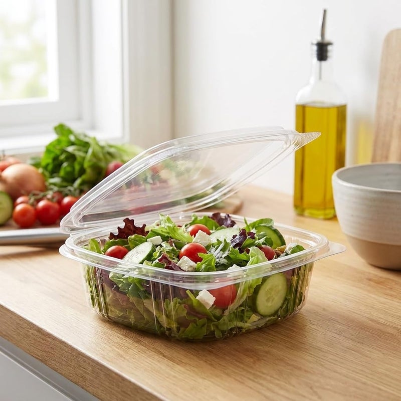 Clear Plastic Food Storage Containers with Lids, Square Disposable Takeaway Food Box for Meal Prep, Desserts, Salads, Fruits, Catering & Food Delivery, Available in Multiple Sizes Pack of 15 (8 oz) - Image 3
