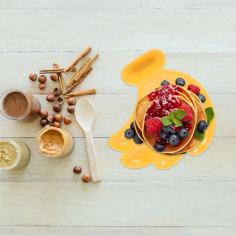 ibasenice Ceramic Fruit Bowl Lotus Shaped Dessert Salad Serving Plate Yellow Handmade Snack Dish for Home Kitchen - Image 5