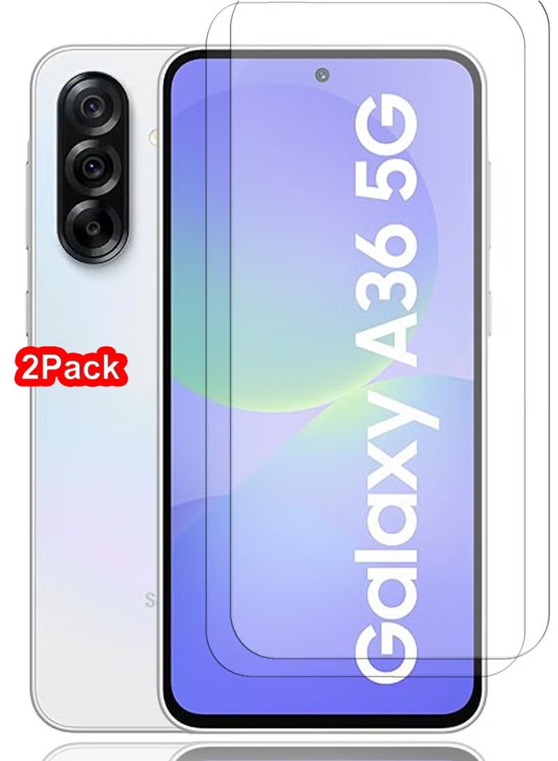 MIGOFAST 2 Pieces of Samsung Galaxy A36 Tempered Glass Screen Protector  High Transparency Delicate Touch Anti Explosion Smooth Arc Edges Easy Installation - Image 1