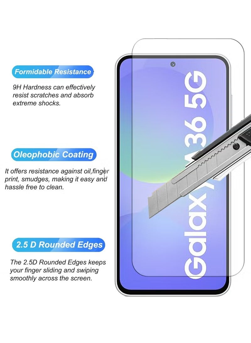 MIGOFAST 2 Pieces of Samsung Galaxy A36 Tempered Glass Screen Protector  High Transparency Delicate Touch Anti Explosion Smooth Arc Edges Easy Installation - Image 4