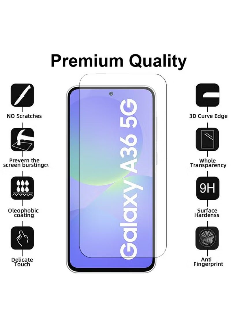 MIGOFAST 2 Pieces of Samsung Galaxy A36 Tempered Glass Screen Protector  High Transparency Delicate Touch Anti Explosion Smooth Arc Edges Easy Installation - Image 2