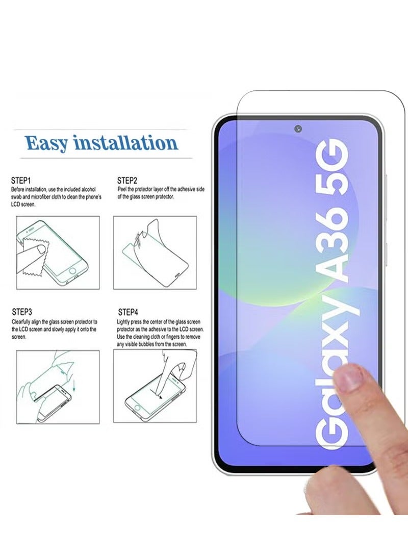 MIGOFAST 2 Pieces of Samsung Galaxy A36 Tempered Glass Screen Protector  High Transparency Delicate Touch Anti Explosion Smooth Arc Edges Easy Installation - Image 3