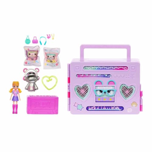 Polly Pocket دمية بولي بوكيت ومجموعة اللعب، كشف أزياء رقص الديسكو مع دمية هودي بادي بطول 3 بوصات، 16 ملحق ومفاجأة للعب بالماء - Image 4