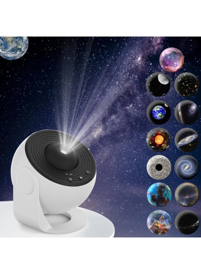 Galaxy Star Projector 12-in-1 Planetarium Night Light with Solar System, Moon & Constellations | Realistic Starry Sky Projector for Kids & Adults | Bedroom, Ceiling, Home Theater & Living Room Decor - Image 1