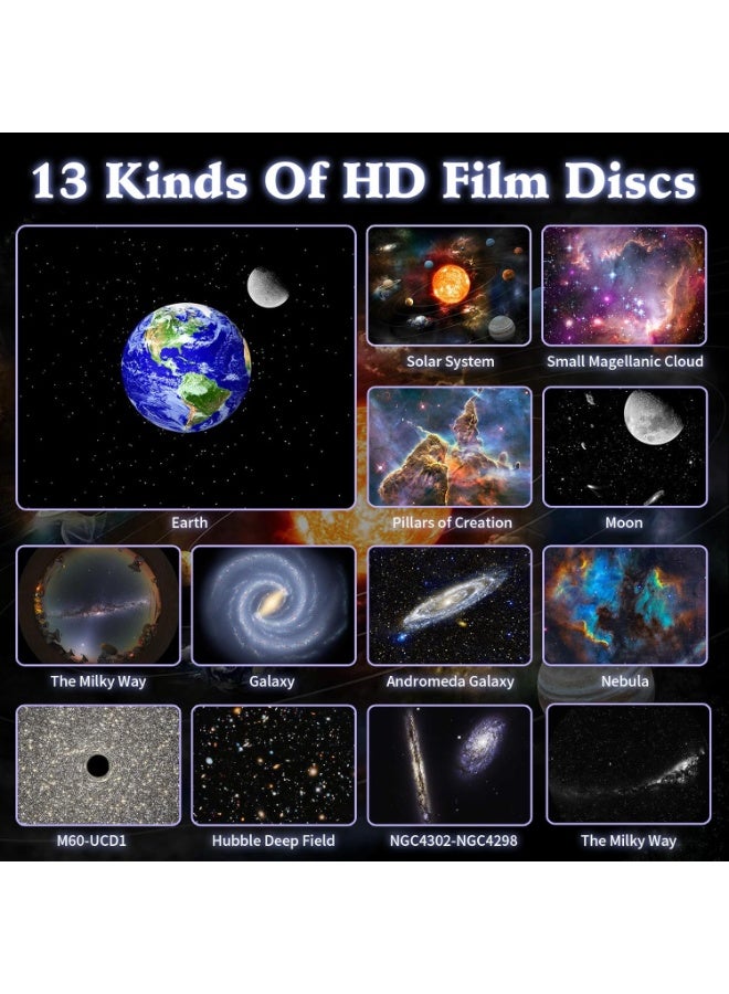 Galaxy Star Projector 12-in-1 Planetarium Night Light with Solar System, Moon & Constellations | Realistic Starry Sky Projector for Kids & Adults | Bedroom, Ceiling, Home Theater & Living Room Decor - Image 2