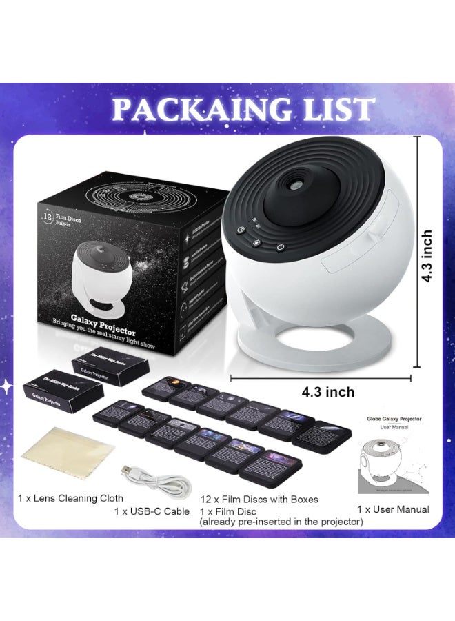 Galaxy Star Projector 12-in-1 Planetarium Night Light with Solar System, Moon & Constellations | Realistic Starry Sky Projector for Kids & Adults | Bedroom, Ceiling, Home Theater & Living Room Decor - Image 4