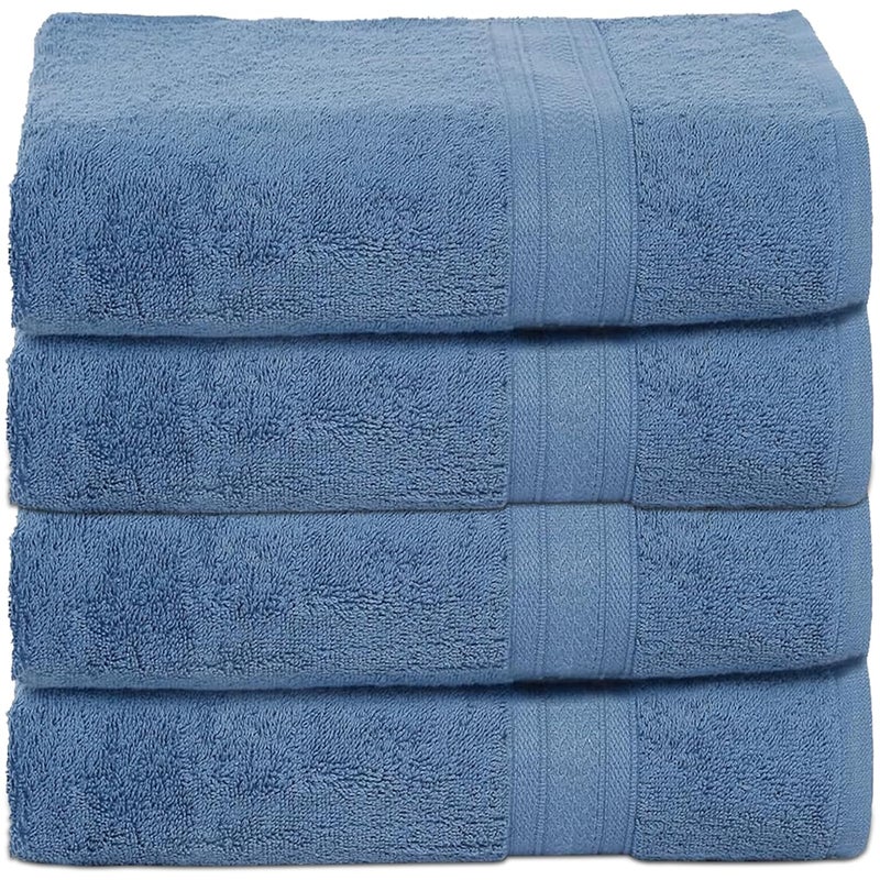 Ambra Linens 500 GSM Highly Absorbent Towels Set 100 Cotton Soft and Plush All Seasons Use Large Everyday Use Durable 4 Pcs Hand Towel Set Sky Blue