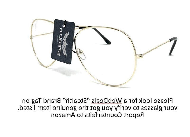WebDeals SHAMZBEST Clear Lens Aviator Eyeglasses Classic Retro - Image 3