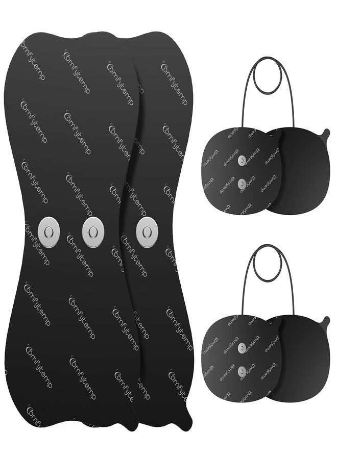 Comfytemp Adhesive Electrodes, Wireless TENS Unit Replacement Pads for K6133 K6108, 4 Pack TENS Unit Pads, Reusable Self TENS Unit Electrode Pads with Premium Quality, Non-Irritating Design- Black - Image 1