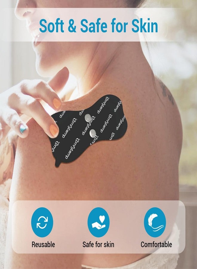 Comfytemp Adhesive Electrodes, Wireless TENS Unit Replacement Pads for K6133 K6108, 4 Pack TENS Unit Pads, Reusable Self TENS Unit Electrode Pads with Premium Quality, Non-Irritating Design- Black - Image 3