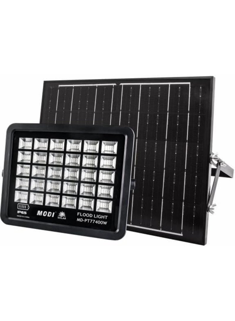 MODI 400W Solar Flood Lights Outdoor, Street and Area Lighting, Dusk to Dawn, IP65 Waterproof, Light Sensing, Remote Control - Image 1