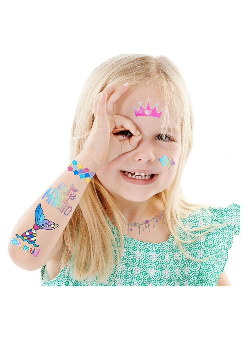5-Piece Glitter Mermaid Temporary Tattoos stickers  For Kids  - Image 3