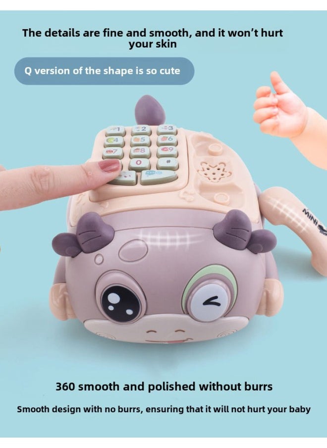 Children's Toy Simulation Telephone For Boys And Girls Educational Early Education Music Multi-functional Baby Enlightenment Cartoon Telephone Car-Color:RS5691 Meng Niu Telephone Car (6 PCs And 1 Display Box)  - Image 4