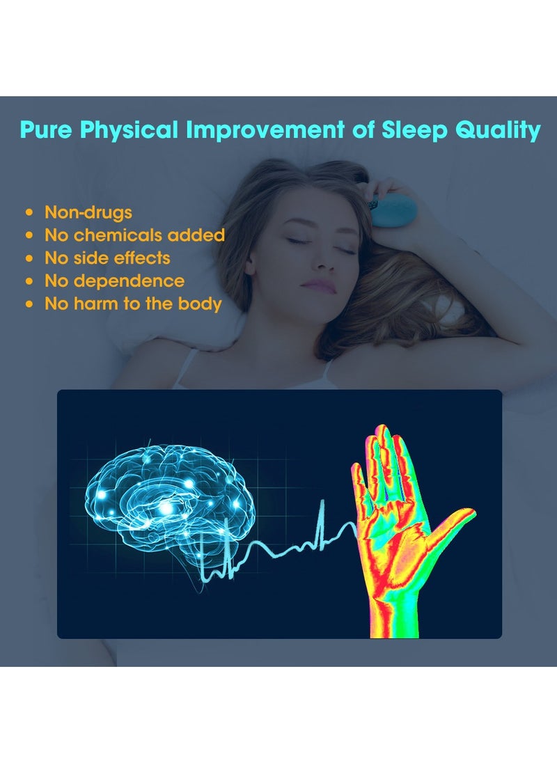 Generic USB Type-C Portable Rechargeable Sleep Aid, Handheld Sleep Aid Microcurrent Sleep Assistant, Adult Insomnia, Portable Sleep Device, Fast Sleep, Improve Sleep, Relieve Stress, Sleep Massager,Blue  - Image 4