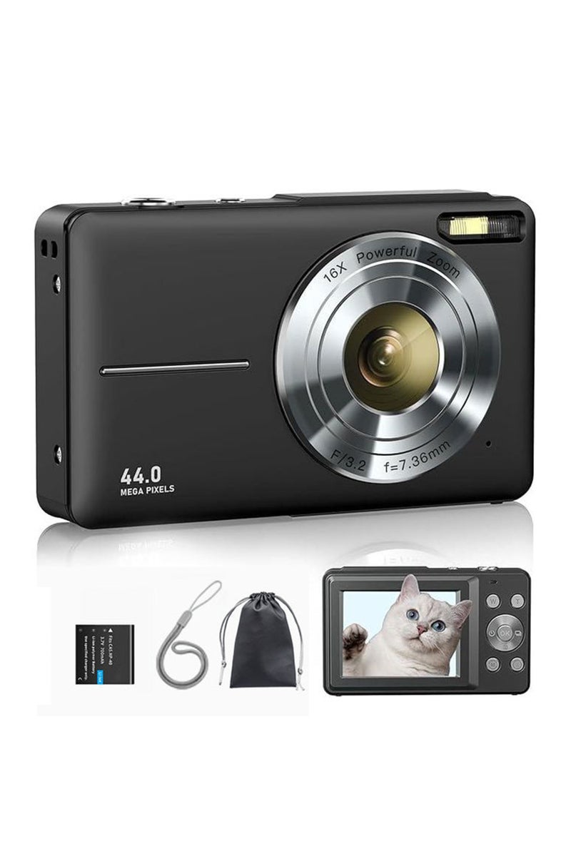 ASIV Digital Camera, FHD 1080P Kids Camera 44MP Point and Shoot Digital Camera with 32GB SD Card, 16x Zoom, Lanyard, Small Compact Camera for Kids Boys Girls - Image 1