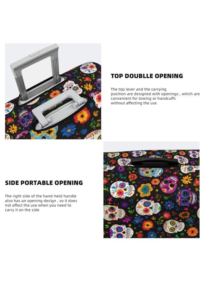 Worltoldb Travel Luggage Cover Polyester Suitcase Protector Washable Baggage Covers, Sugar Skull, M - Image 3