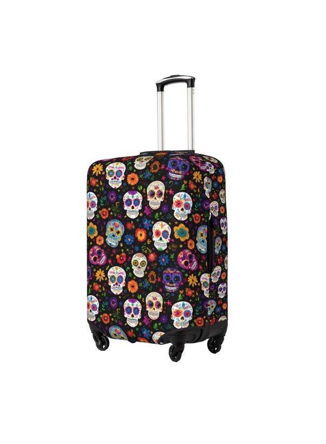 Worltoldb Travel Luggage Cover Polyester Suitcase Protector Washable Baggage Covers, Sugar Skull, M - Image 2
