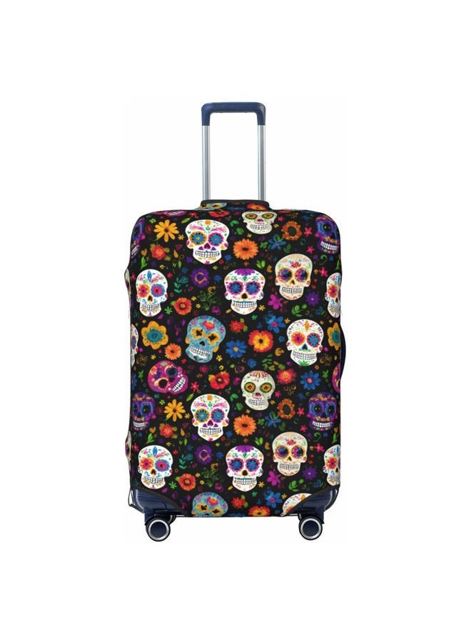 Worltoldb Travel Luggage Cover Polyester Suitcase Protector Washable Baggage Covers, Sugar Skull, M - Image 1