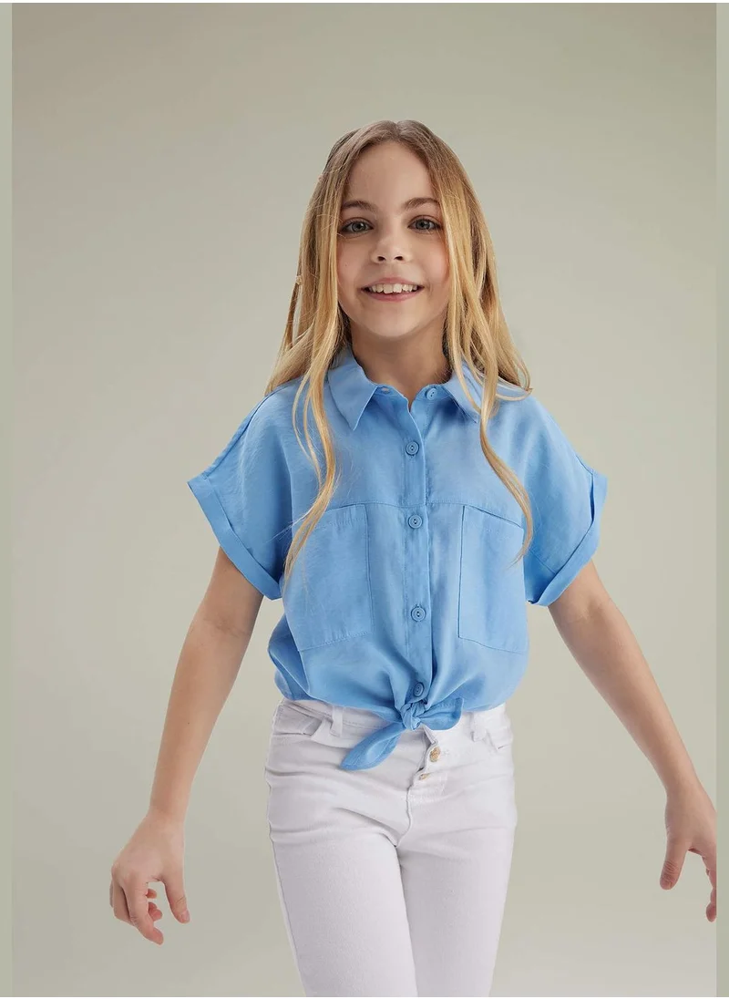 ديفاكتو Girl Woven Short Sleeve Shirt