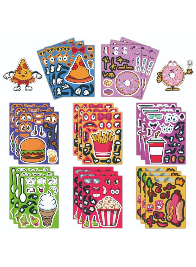 8 Cartoon Burger Fries Food Puzzle Stickers Small Pattern Diy Children's Educational Hands-on Decorative Waterproof Stickers