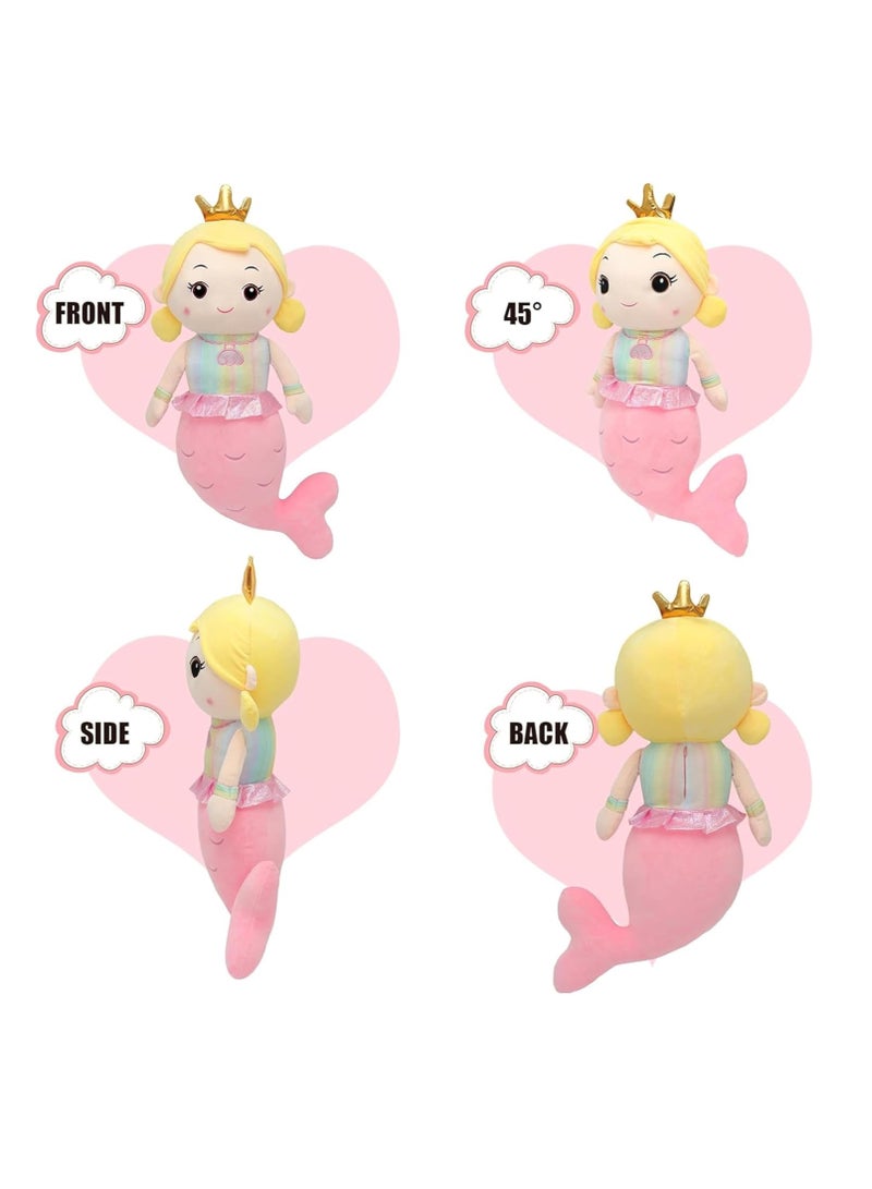 Raxoom 50cm Mermaid Plush Toy – Soft Cuddly Pillow, Cute Stuffed Cushion for Girls, Fluffy Mermaid Doll, Sleeping Companion, Kawaii Throw Pillow, Gift for Kids & Adults, Nursery & Bedroom Decor - Image 4