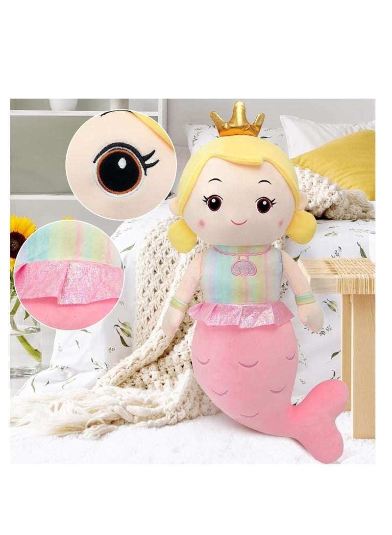 Raxoom 50cm Mermaid Plush Toy – Soft Cuddly Pillow, Cute Stuffed Cushion for Girls, Fluffy Mermaid Doll, Sleeping Companion, Kawaii Throw Pillow, Gift for Kids & Adults, Nursery & Bedroom Decor - Image 5