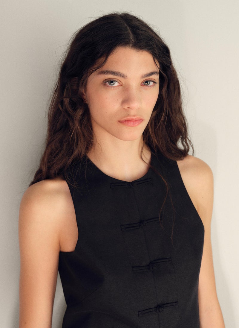 MANGO Linen-blend suit waistcoat - Image 3