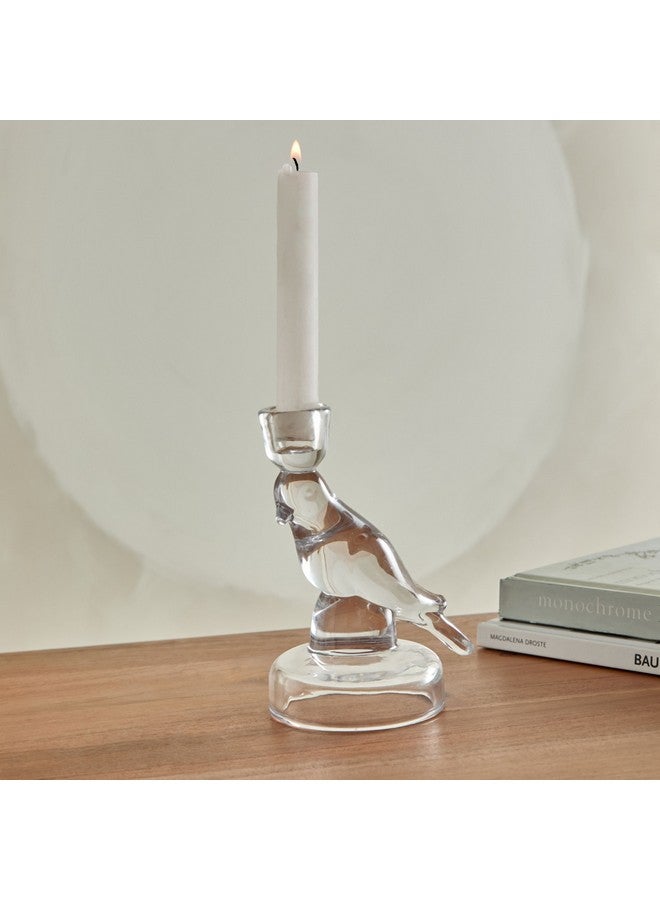 Home Box Vega Glass Bird Candleholder 13 x 16.5 x 9.5 cm - Image 1