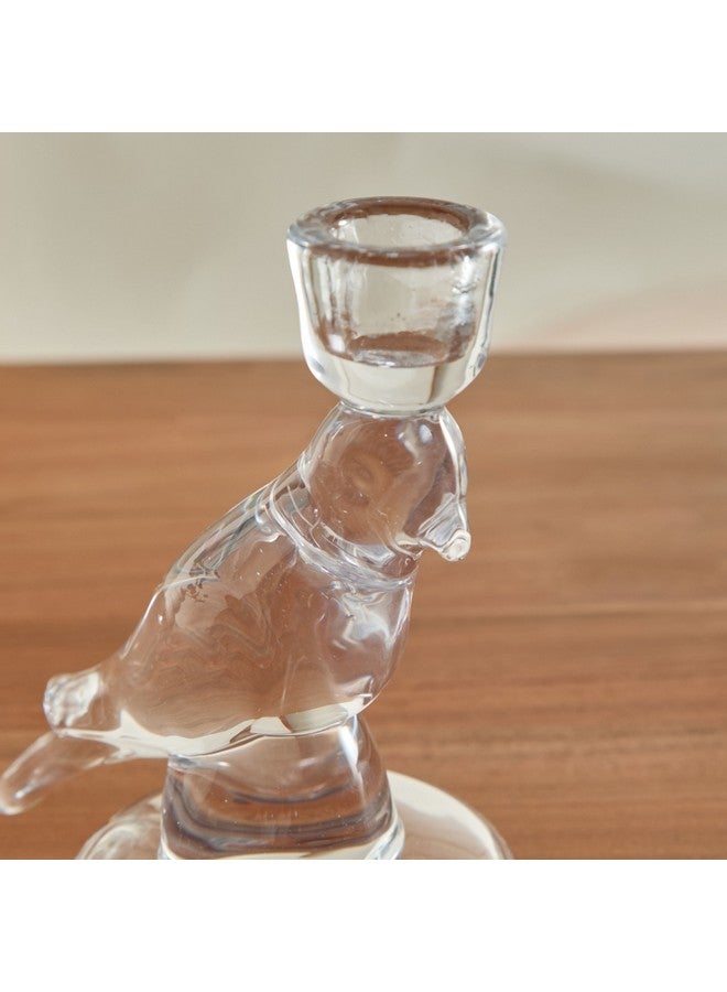 Home Box Vega Glass Bird Candleholder 13 x 16.5 x 9.5 cm - Image 4