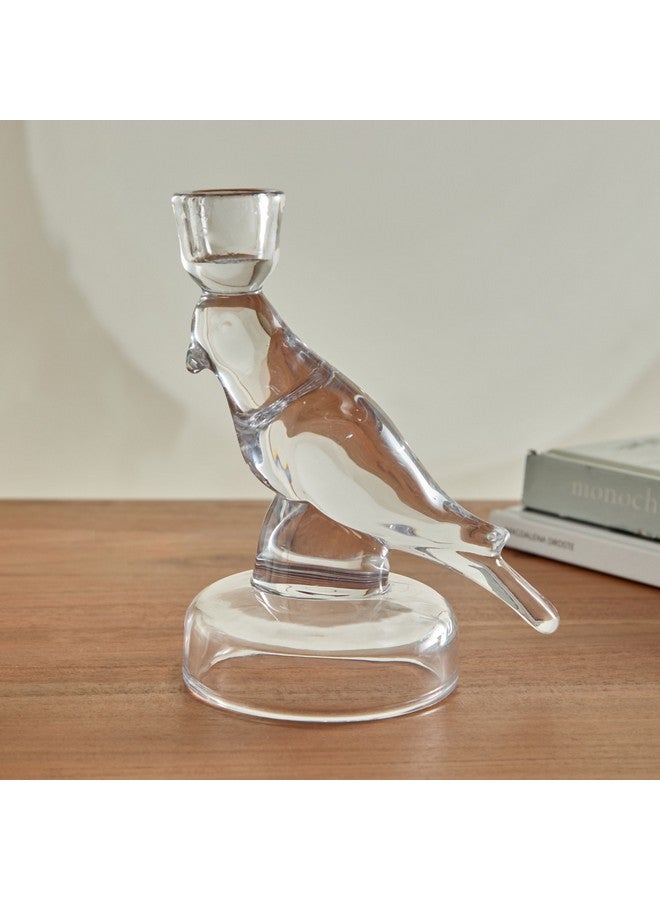 Home Box Vega Glass Bird Candleholder 13 x 16.5 x 9.5 cm - Image 3