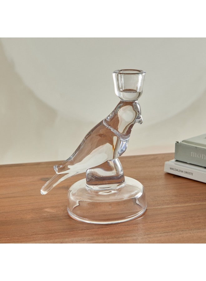 Home Box Vega Glass Bird Candleholder 13 x 16.5 x 9.5 cm - Image 2