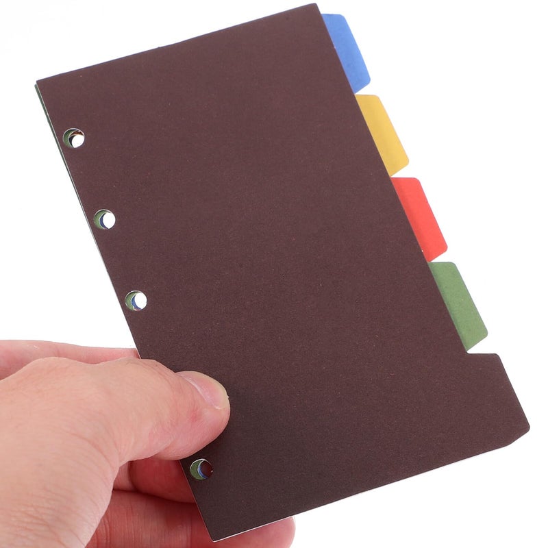 A8 Notebook Index Dividers 5 Hole Binder Dividers with Color Coded Vintage Dutch White Cardstock Tabs - Image 5