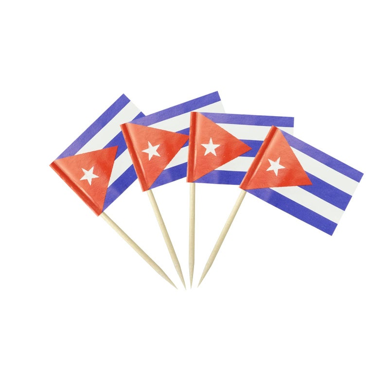 mflagperft Cuba Flag Cuban Small Toothpick Flag Decor Mini Cupcake Toppers Cocktail Food Flags Decorations (100 pcs) - Image 1