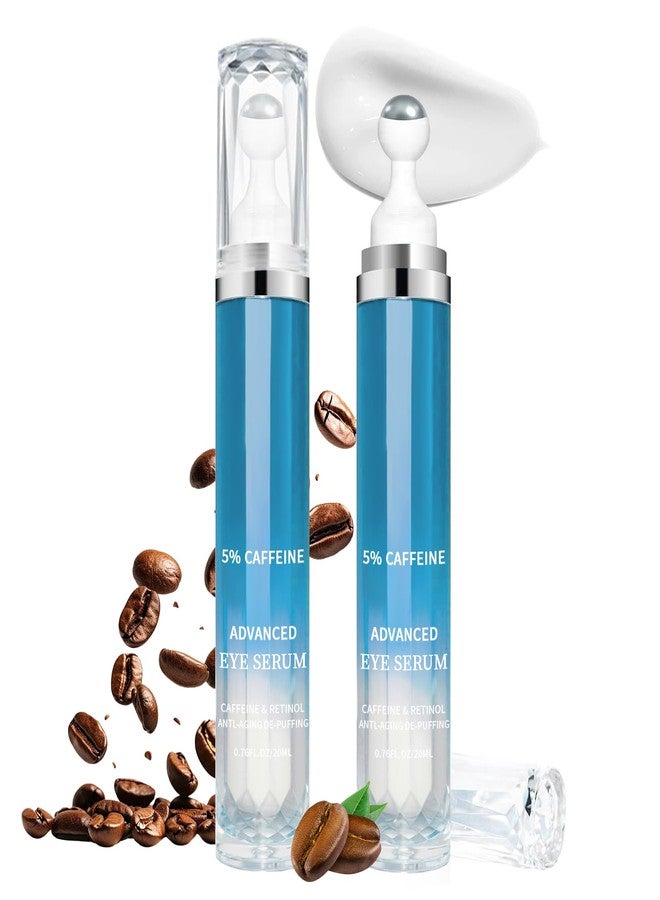 mopayzer 5% Caffeine Eye Cream Anti Aging, Moisturizing Cream For Puffiness & Bags Under Eyes, 2 PCS Caffeine Eye Serum With Under Eyes Roller For Wrinkles, Fine Lines & Dark Circles, Natural Skin Daily Care. - Image 1