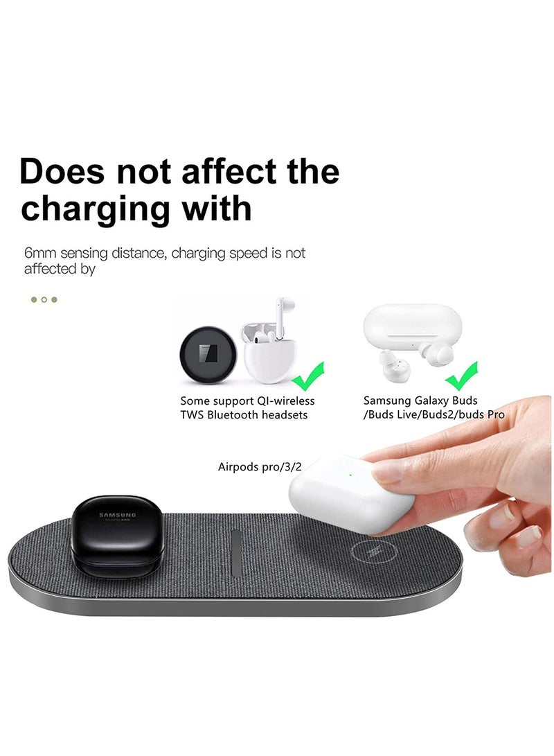 SYOSI Dual 20W Wireless Charging Pad 2 in 1 Fast Wireless Charge Mat for iPhone 13 12 11 Pro Max Mini SE X XS for Apple Airpods 3 2 Pro 15W Qi Wireless Charger Station - Image 4