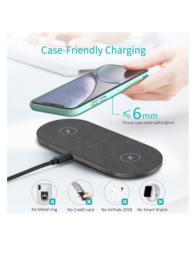 SYOSI Dual 20W Wireless Charging Pad 2 in 1 Fast Wireless Charge Mat for iPhone 13 12 11 Pro Max Mini SE X XS for Apple Airpods 3 2 Pro 15W Qi Wireless Charger Station - Image 5