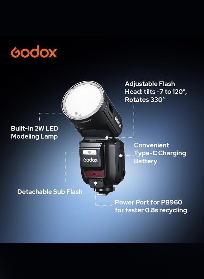 Godox V100N Camera Flash Speedlite, V100 N Touch Screen Flash, TTL HSS 1/8000s, Compatible with Nikon Z6III Z8 Z5 Z50II Z50 Zfc Z6II Z30 Z6 Z50II Z7II Z8 Z9 and D3500 D850 D7500 D5600 D5300 D750 D780
