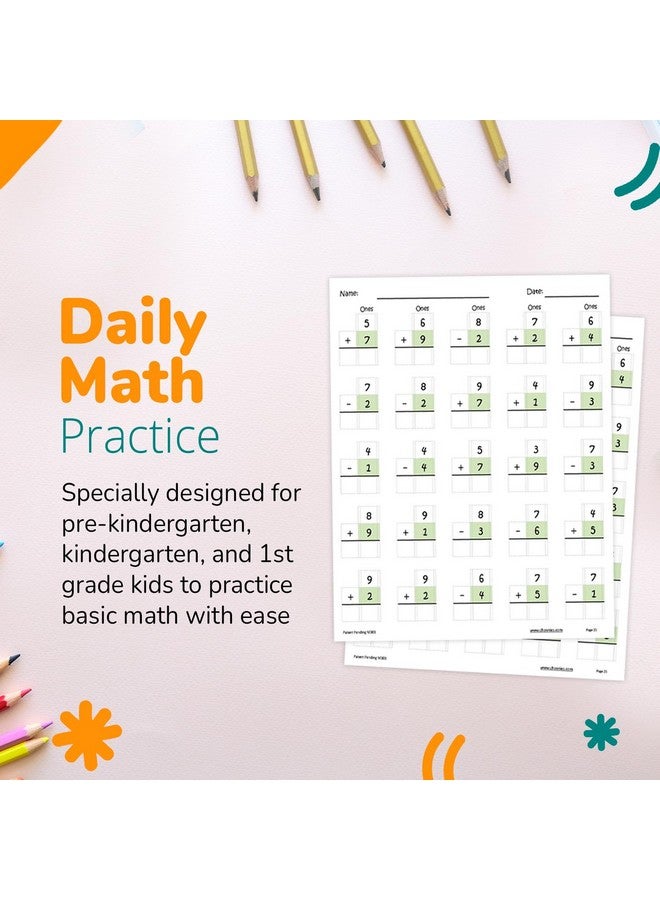 Channie's Channie’s One Page A Day Single Digit Addition & Subtraction Workbook for Pre-Kindergarten - 1st Grade Elementary School Students, Single Digit Math Practice, 50 Pages - Image 5