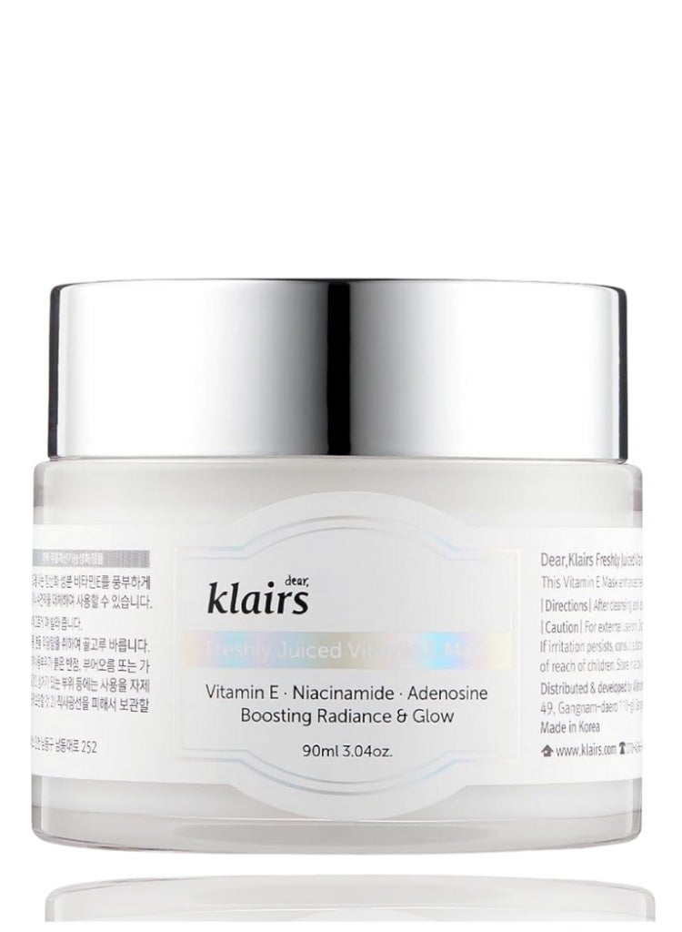 Klairs Dull & Dehydrated Skin Repair – Klairs Freshly Juiced Vitamin E Mask 90ml | Brightening, Anti-Aging & Deep Moisture Treatment - Image 1