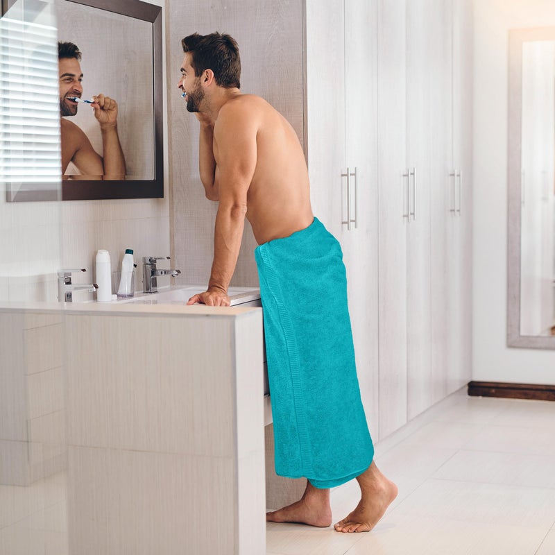 Utopia Towels Luxurious Jumbo Bath Sheet 2 Piece, 600 GSM, 35 by 70 Inches, 100% Ring Spun Cotton, Highly Absorbent and Quick Dry Extra Large Bath Towel, Super Soft Towel, Turquoise - Image 3