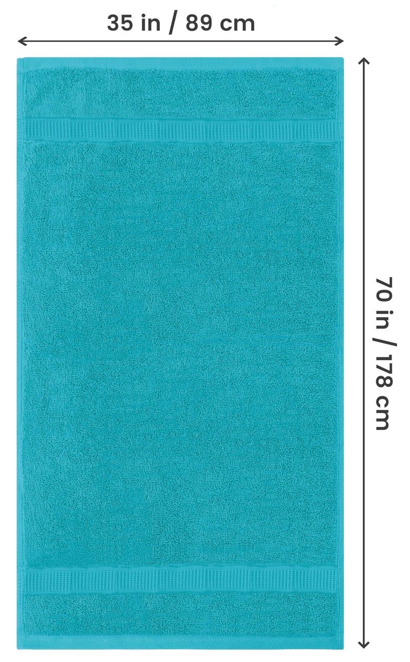 Utopia Towels Luxurious Jumbo Bath Sheet 2 Piece, 600 GSM, 35 by 70 Inches, 100% Ring Spun Cotton, Highly Absorbent and Quick Dry Extra Large Bath Towel, Super Soft Towel, Turquoise - Image 2