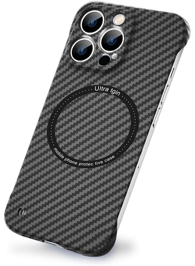 erorex Case For Iphone 15 Pro Carbon Fiber Texture Compatible With Mag Sa Fe Ultra Thin Military Grade Drop Protection Borderless Rigid Phone Protective Case Iphone 15 Pro Black - Image 1