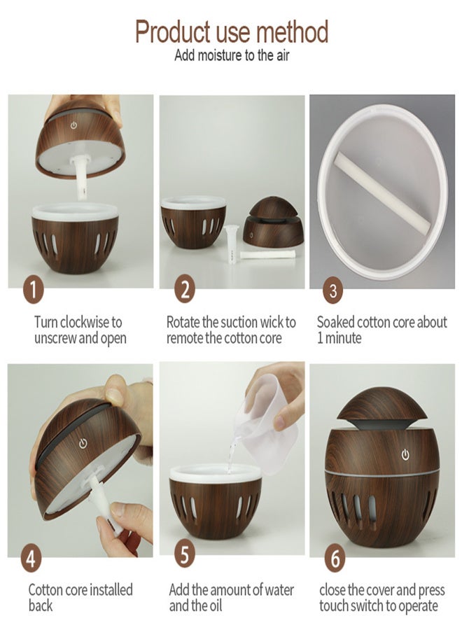 USB Humidifier 7 Color LED Lights Oil Aroma Diffuser Cool Mist Maker Night Light for Home Office - Image 4