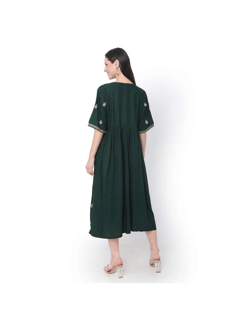 هانا آند سارا MODEST THICK EMBRODERED WITH HALF SLEEVES HIGH QUALITY STYLISH ARABIC KAFTAN JALABIYA DRESS