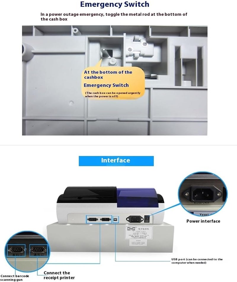NOWAZA Electronic Cash Register, Electronic Cash Register, Cash Register Suitable For Restaurants/supermarkets/clothing Stores/hamburger Shops/milk Tea Shops, for Shops Businesses - Image 4