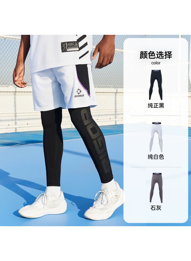 Rigorer Men's Compression Basketball Soccer High-elastic Training Fitness Running Sports Black Base Layer Autumn Long Pants - Image 2